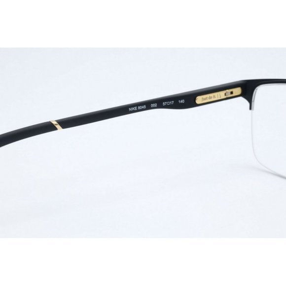 New Authentic Nike 8045-002 Rectangle Black Eyeglasses Demo Lenses 57mm - Picture 5 of 5